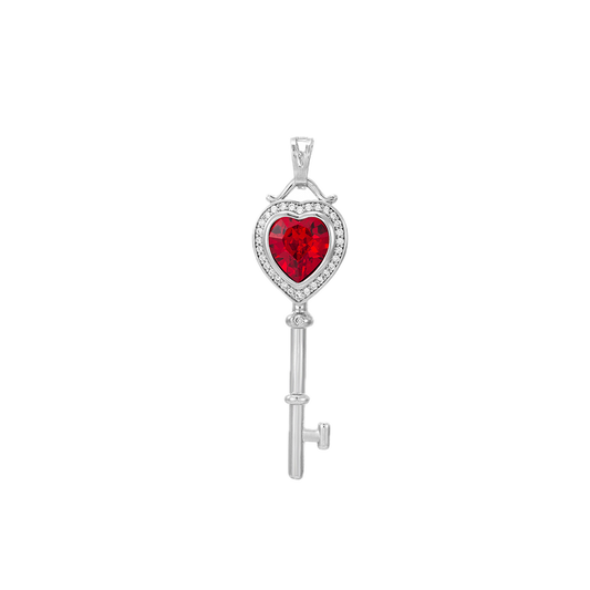 Garnela – Platinum Plated Pendant with Garnet Synthetic Crystal | Everyday Luxury Necklace for Women