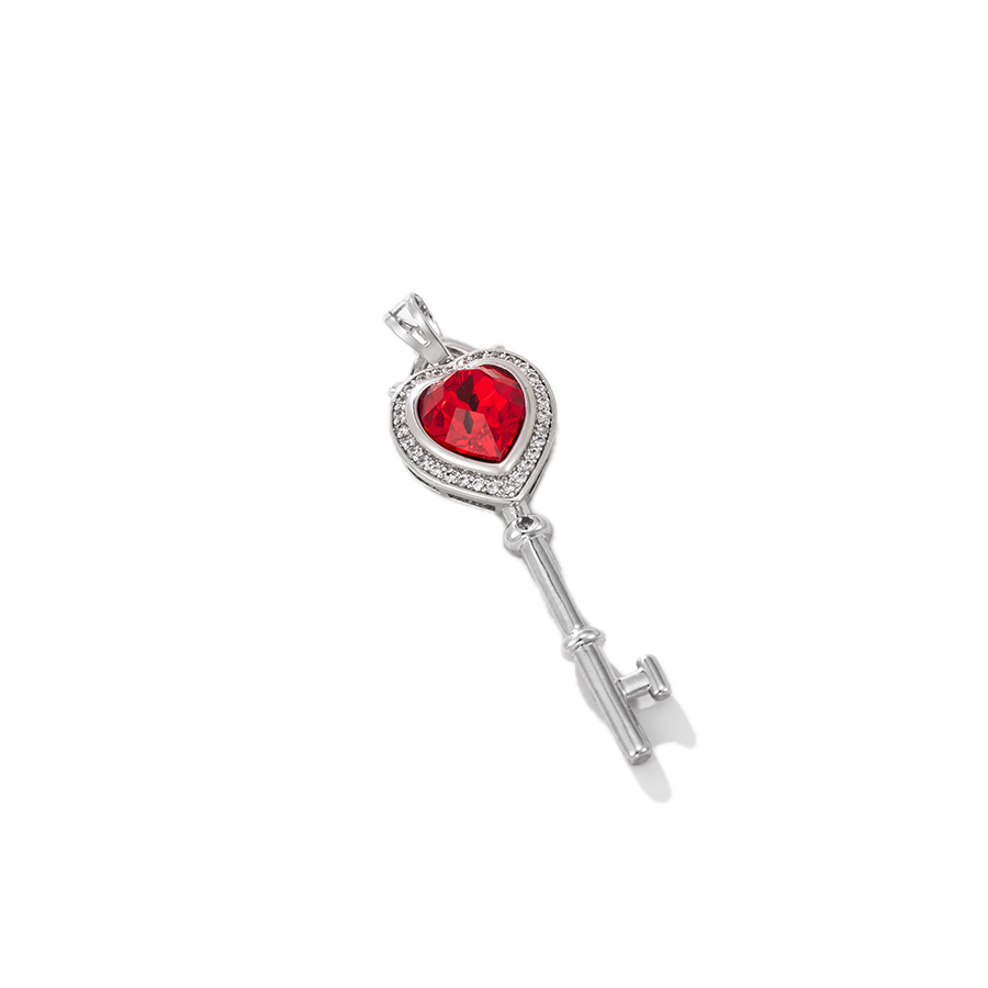 Garnela – Platinum Plated Pendant with Garnet Synthetic Crystal | Everyday Luxury Necklace for Women