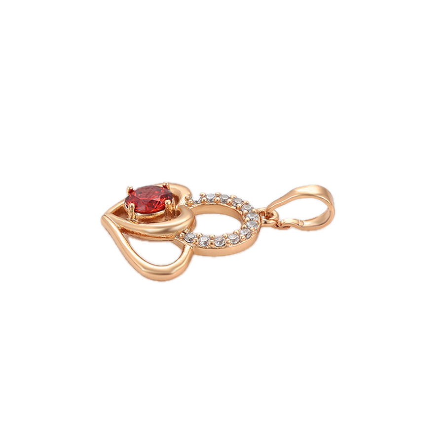 Xperia – 18K Gold Plated Signature Pendant with Garnet Cubic Zirconia | Statement Necklace for Women