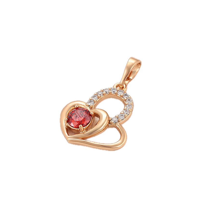 Xperia – 18K Gold Plated Signature Pendant with Garnet Cubic Zirconia | Statement Necklace for Women