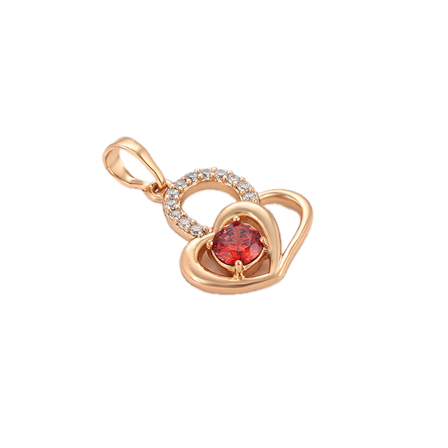 Xperia – 18K Gold Plated Signature Pendant with Garnet Cubic Zirconia | Statement Necklace for Women