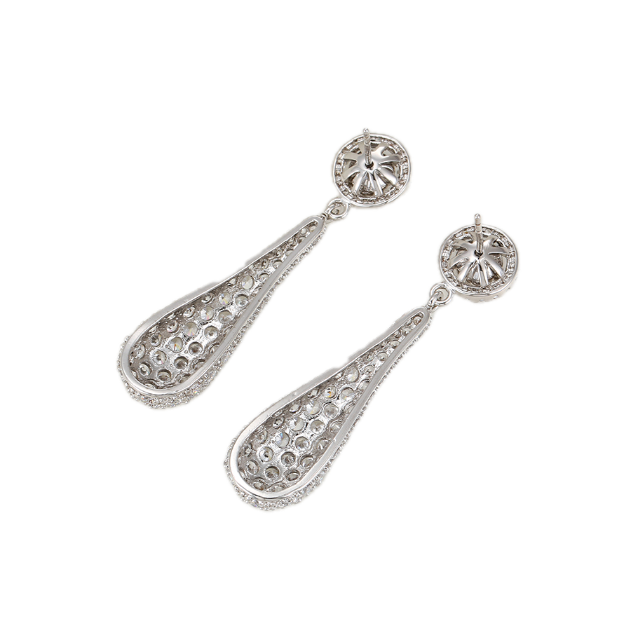 Platura – Platinum Plated Drop Earrings with White Cubic Zirconia | Refined Daily Earrings for Women