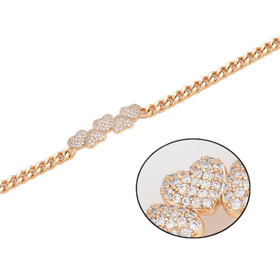 Catena – 18K Gold Plated Adjustable Chain Bracelet with White Cubic Zirconia | Premium Daily Bracelet for Women