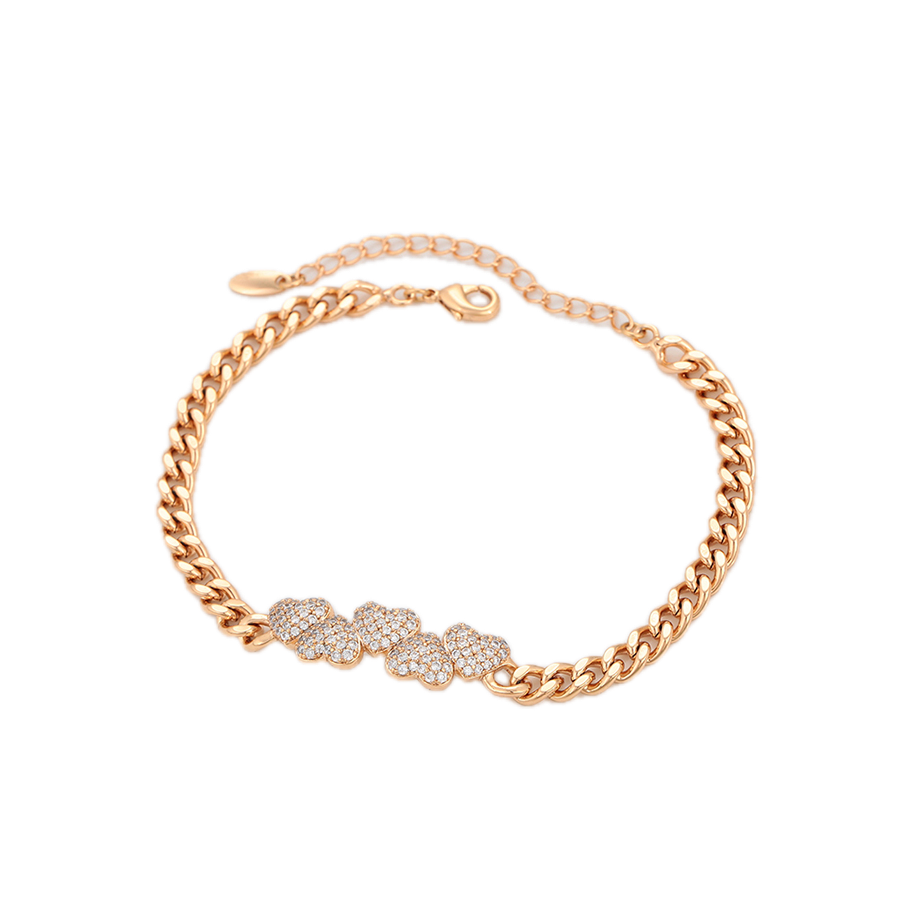 Catena – 18K Gold Plated Adjustable Chain Bracelet with White Cubic Zirconia | Premium Daily Bracelet for Women