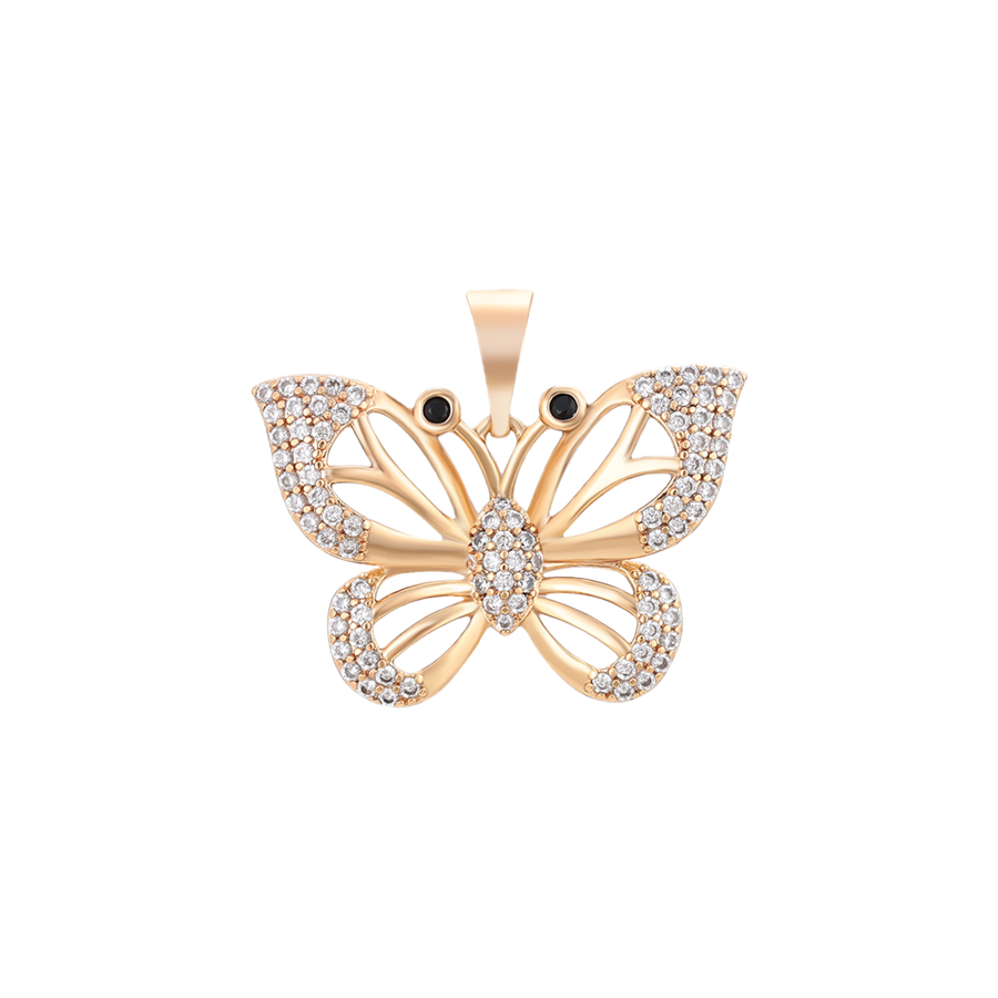 Faunela – 18K Gold Plated Animal Shape Pendant with White Cubic Zirconia | Nature-Inspired Luxury Necklace for Women