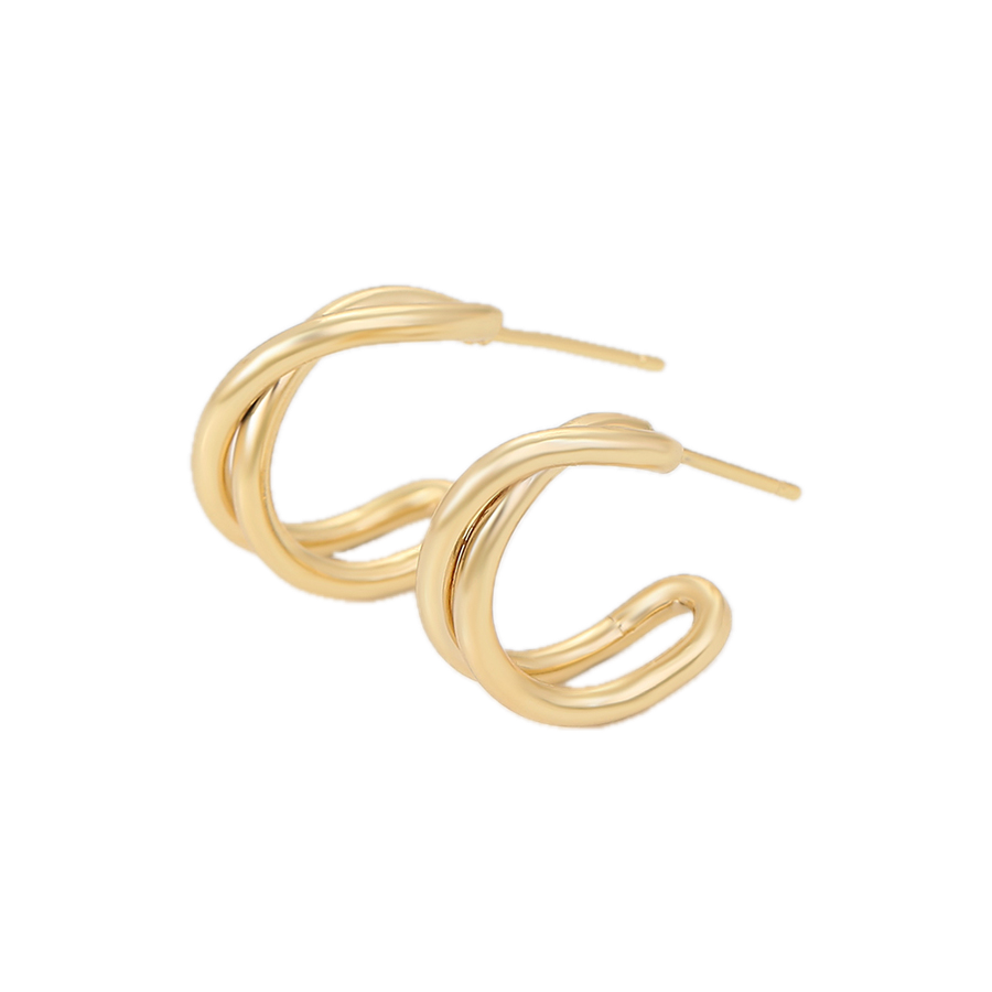 Arcana – 18K Gold Plain Hoop Earrings | Sculptural Minimalist Earrings for Women
