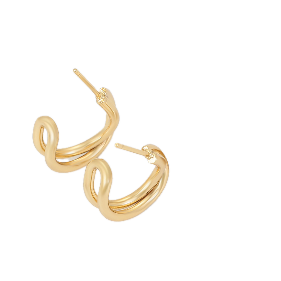 Arcana – 18K Gold Plain Hoop Earrings | Sculptural Minimalist Earrings for Women