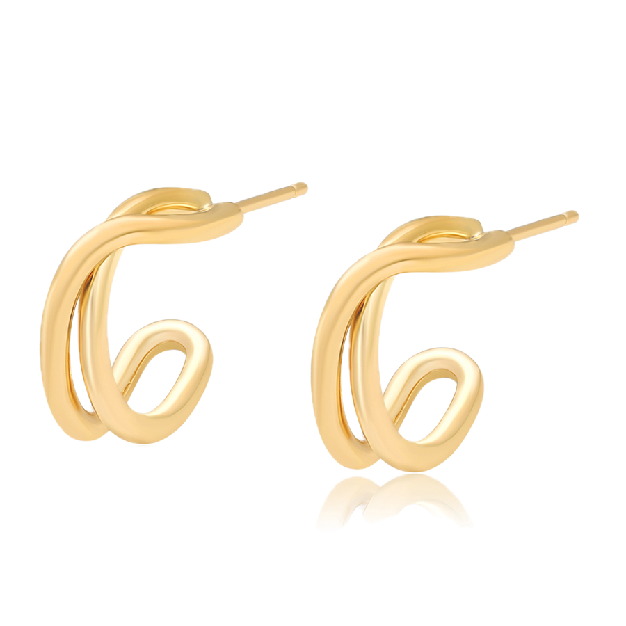 Arcana – 18K Gold Plain Hoop Earrings | Sculptural Minimalist Earrings for Women