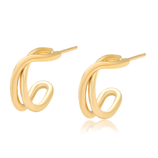 Arcana – 18K Gold Plain Hoop Earrings | Sculptural Minimalist Earrings for Women