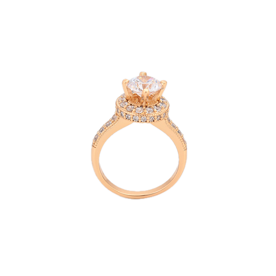 Solaris – 18K Gold Ring with Bold White Cubic Zirconia | Statement Solitaire Ring for Women