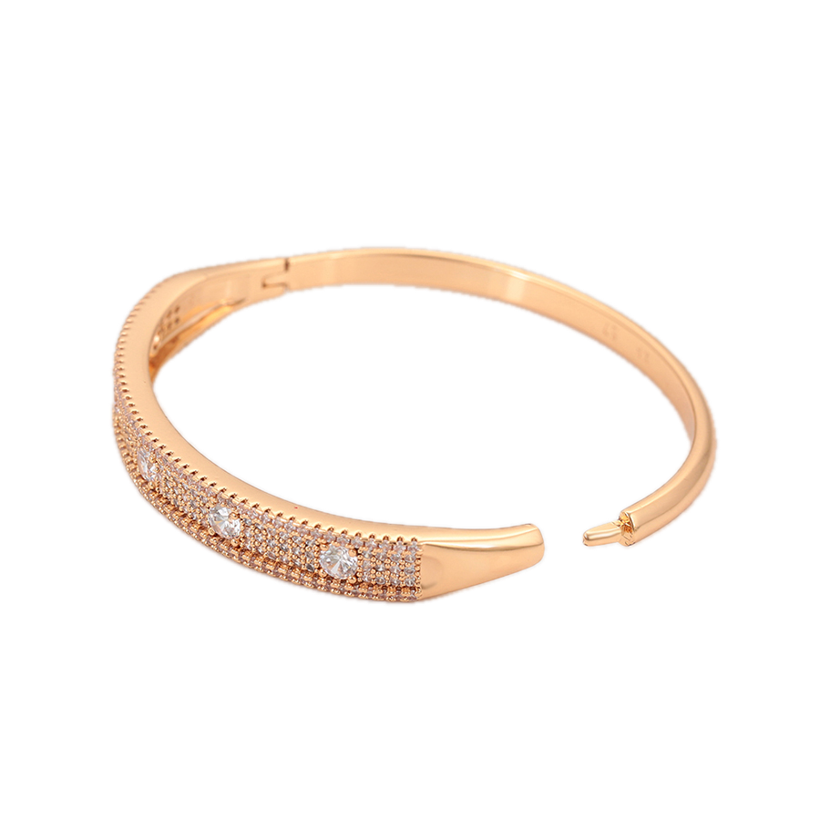 Cruxel – 18K Gold Plated Cross Design Bangle with White Cubic Zirconia | Signature Everyday Bangle for Women