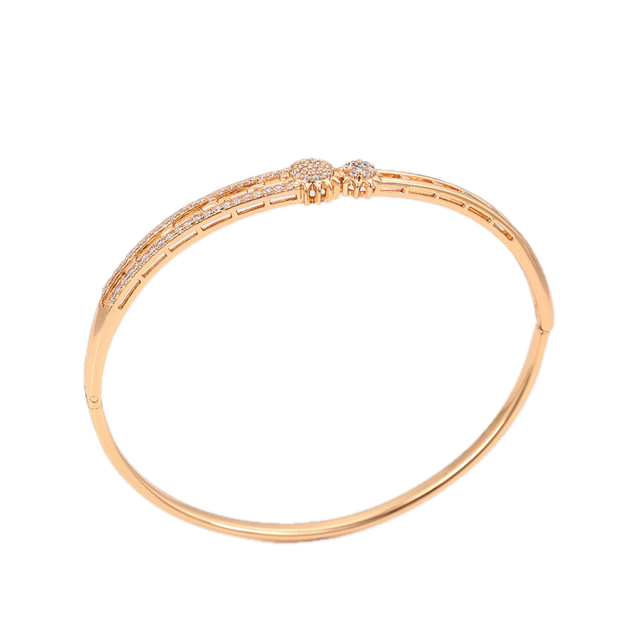 Sérène – 18K Gold Plated Special Edition Bangle with White Cubic Zirconia | Refined Occasion Bracelet for Women