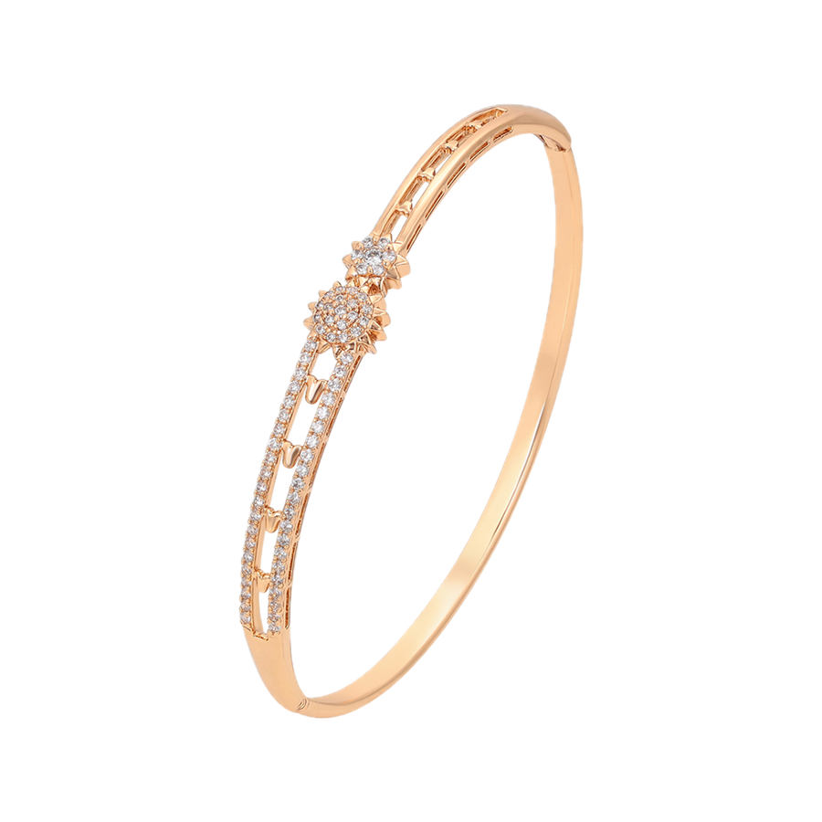 Sérène – 18K Gold Plated Special Edition Bangle with White Cubic Zirconia | Refined Occasion Bracelet for Women