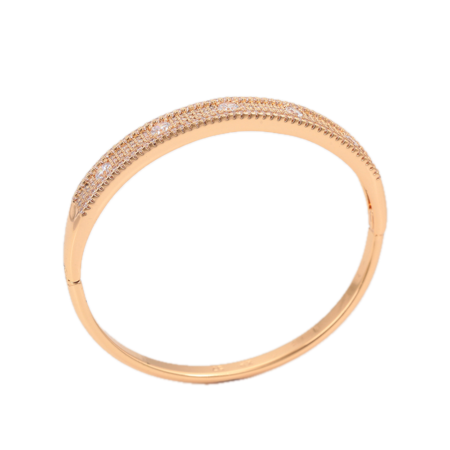 Cruxel – 18K Gold Plated Cross Design Bangle with White Cubic Zirconia | Signature Everyday Bangle for Women