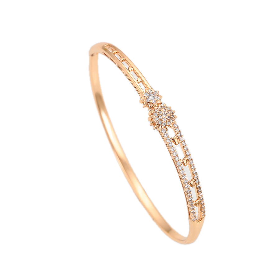 Sérène – 18K Gold Plated Special Edition Bangle with White Cubic Zirconia | Refined Occasion Bracelet for Women