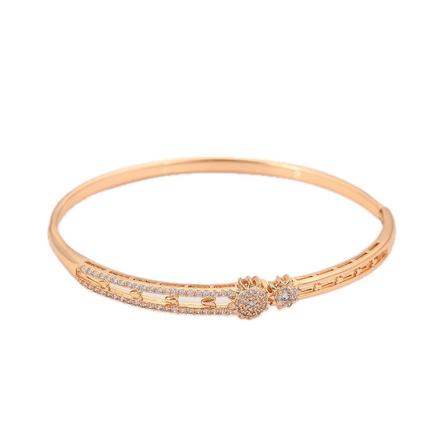 Sérène – 18K Gold Plated Special Edition Bangle with White Cubic Zirconia | Refined Occasion Bracelet for Women