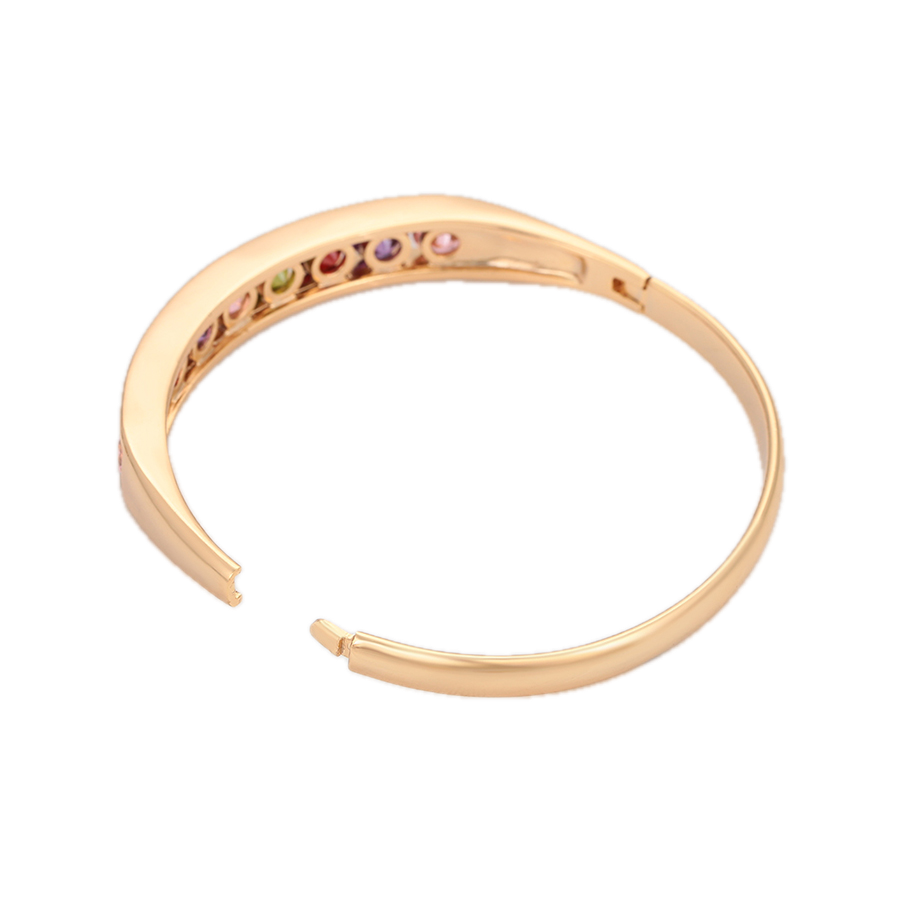 Vívara – 18K Gold Plated Bangle with Coloured Cubic Zirconia | Bold Statement Bangle for Women