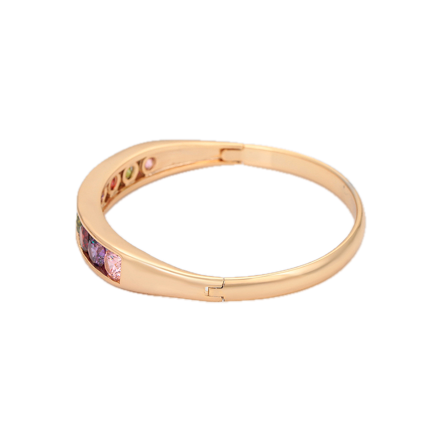 Vívara – 18K Gold Plated Bangle with Coloured Cubic Zirconia | Bold Statement Bangle for Women