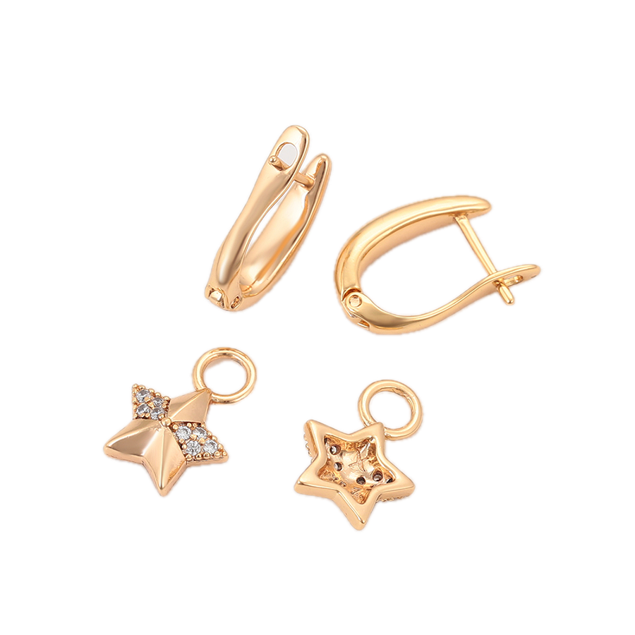 Aurela – 18K Gold Drop Earrings with White Cubic Zirconia | Elegant Daily Earrings for Women