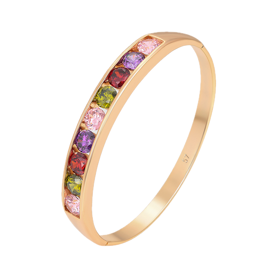 Vívara – 18K Gold Plated Bangle with Coloured Cubic Zirconia | Bold Statement Bangle for Women