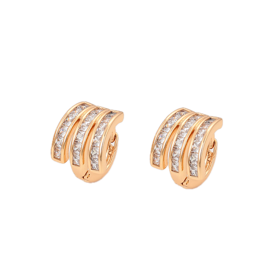 Pétala – 18K Gold Stud Earrings with White Cubic Zirconia | Classic Everyday Earrings for Women