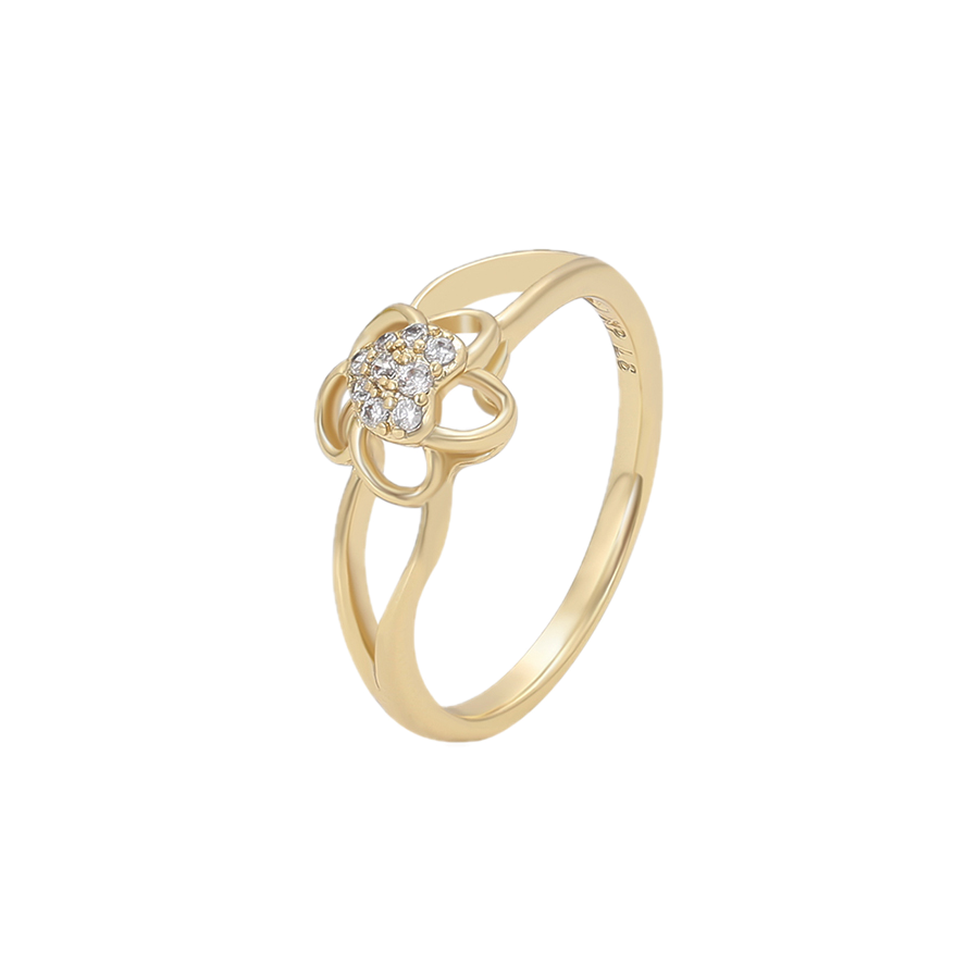 Filura – 14K Gold Ring with White Cubic Zirconia Accent | Featherlight Everyday Ring for Women
