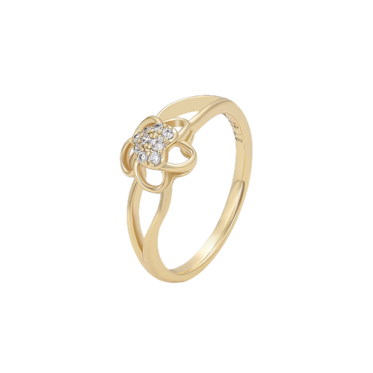 Filura – 14K Gold Ring with White Cubic Zirconia Accent | Featherlight Everyday Ring for Women