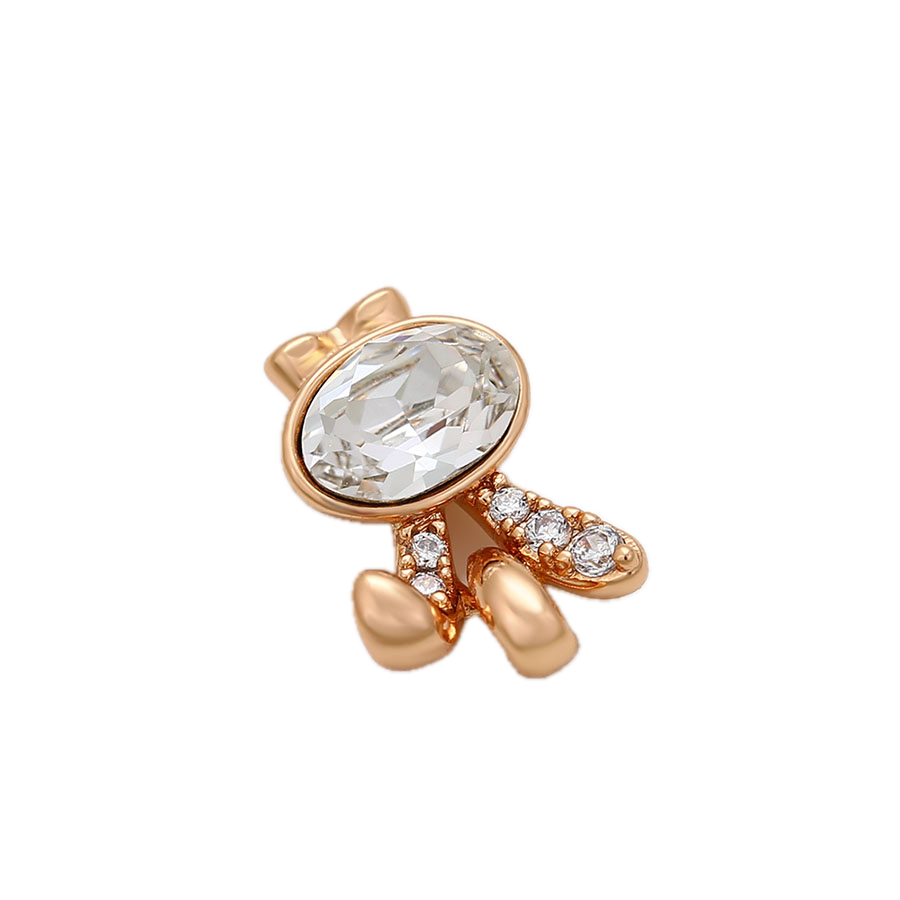 Aviani – 18K Gold Plated Animal Shape Pendant with White Crystal | Whimsical Luxury Necklace for Women