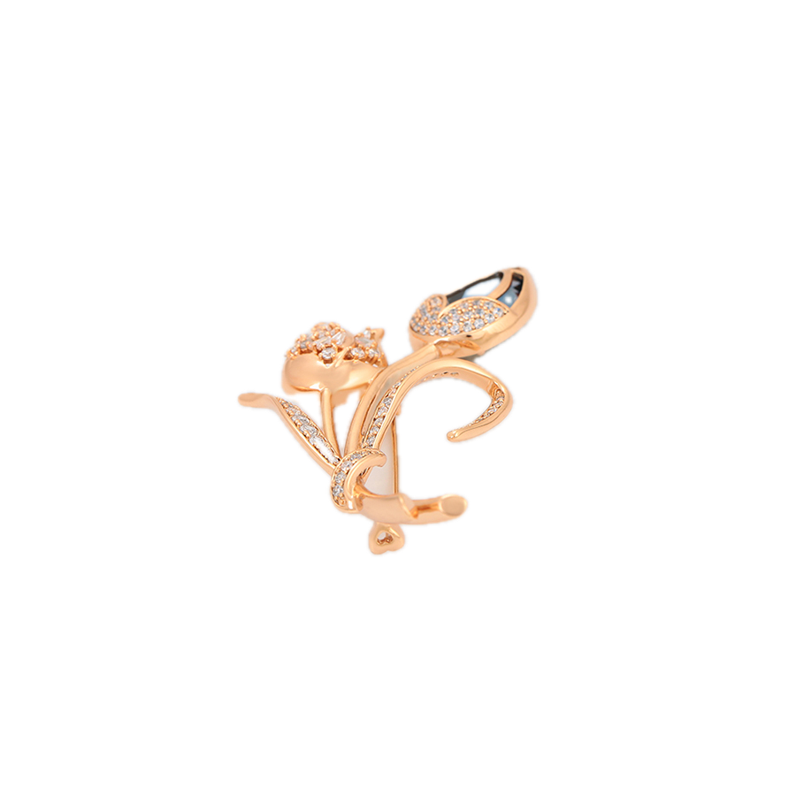 Vastura – 18K Gold Luxury Brooch with Statement Crystal | Grand Occasion Pin for Women