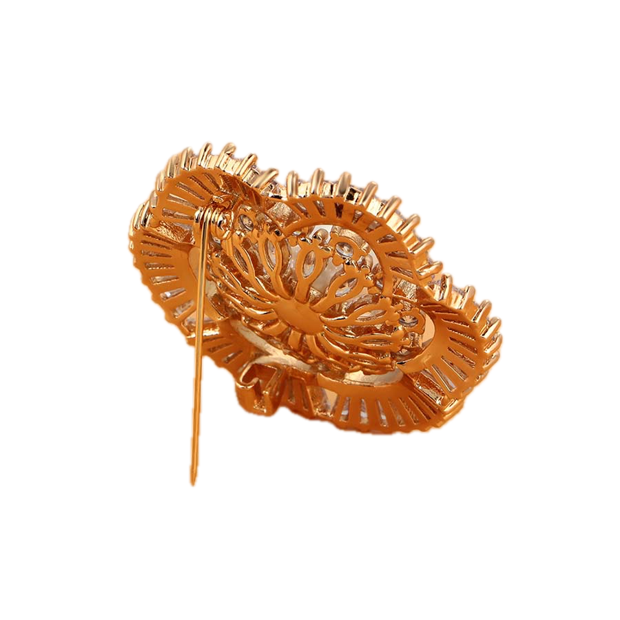 Magnara – 18K Gold Luxury Statement Brooch | Heavy Prestige Pin for Women