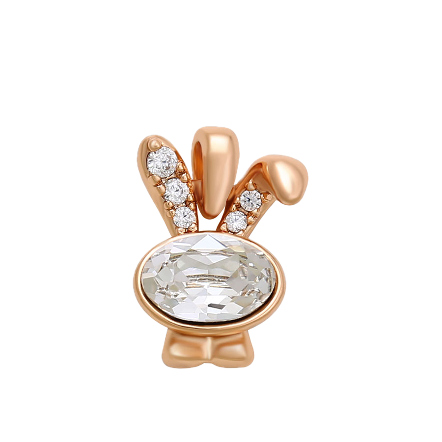 Aviani – 18K Gold Plated Animal Shape Pendant with White Crystal | Whimsical Luxury Necklace for Women