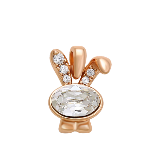 Aviani – 18K Gold Plated Animal Shape Pendant with White Crystal | Whimsical Luxury Necklace for Women