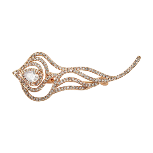 Lumaris – 18K Gold Brooch with White Cubic Zirconia | Radiant Everyday Pin for Women