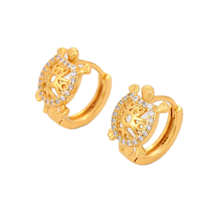 Aviera – 24K Gold Animal Shape Stud Earrings with White Cubic Zirconia | Whimsical Luxury Earrings for Women