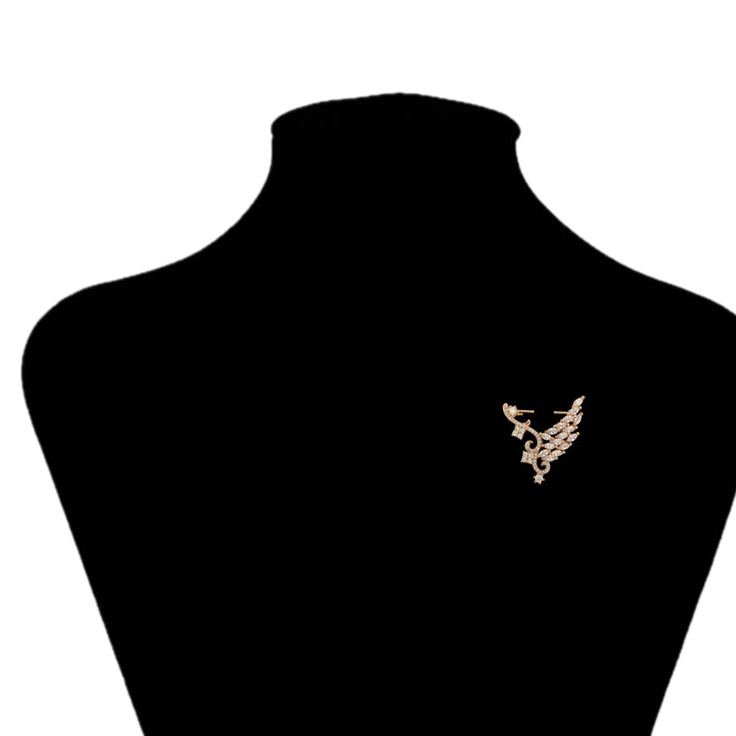 Florael – 18K Gold Brooch with White Cubic Zirconia | Delicate Refined Pin for Women