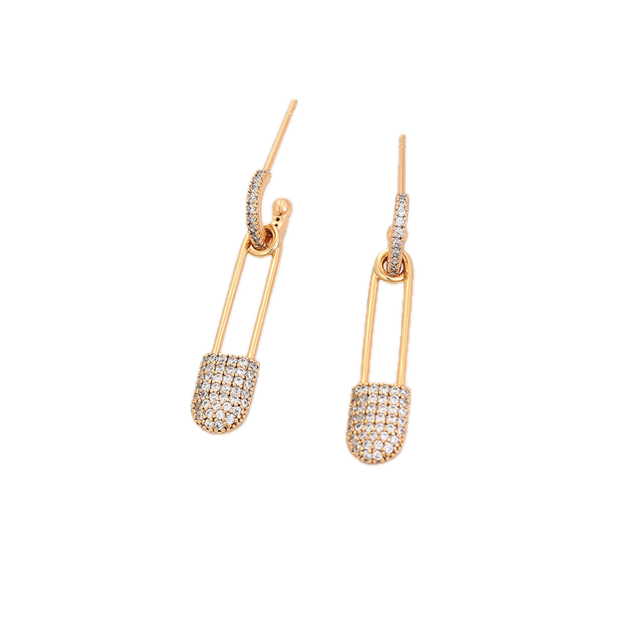 Stellara – 18K Gold Drop Earrings with White Cubic Zirconia Accents | Constellation Daily Earrings for Women