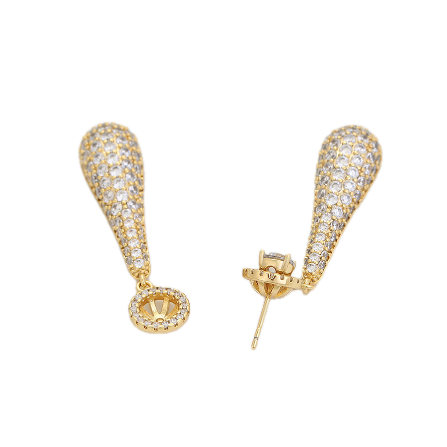 Aurantē – 14K Gold Luxury Drop Earrings with White Cubic Zirconia | Premium Occasion Earrings for Women