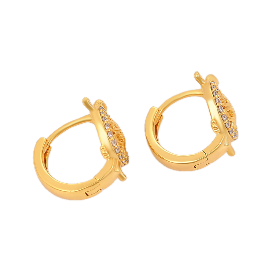 Aviera – 24K Gold Animal Shape Stud Earrings with White Cubic Zirconia | Whimsical Luxury Earrings for Women