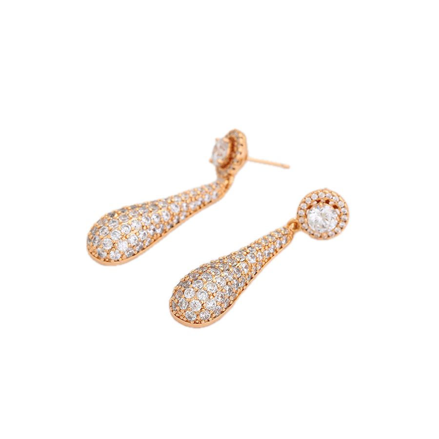 Solara – 18K Gold Luxury Drop Earrings with Statement White Cubic Zirconia | Premium Occasion Earrings for Women