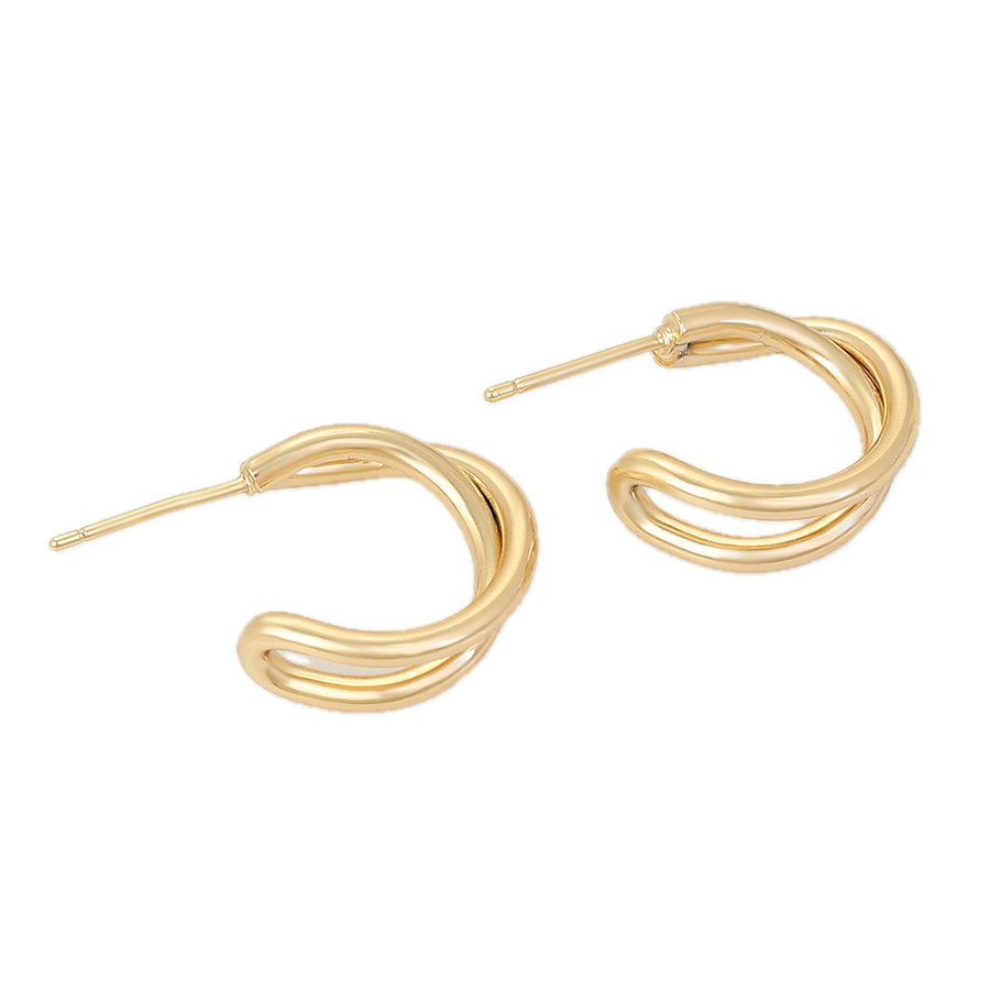 Arcana – 18K Gold Plain Hoop Earrings | Sculptural Minimalist Earrings for Women