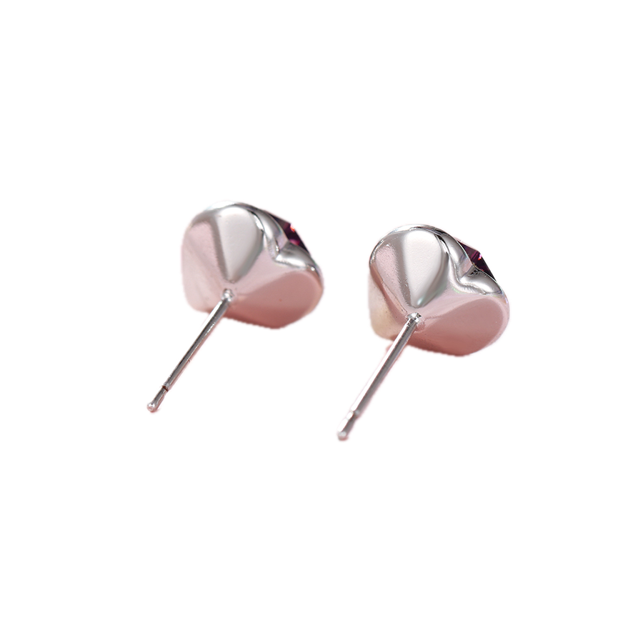 Violara – Platinum Plated Stud Earrings with Purple Synthetic Crystal | Rare Statement Studs for Women