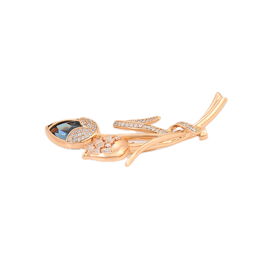 Vastura – 18K Gold Luxury Brooch with Statement Crystal | Grand Occasion Pin for Women