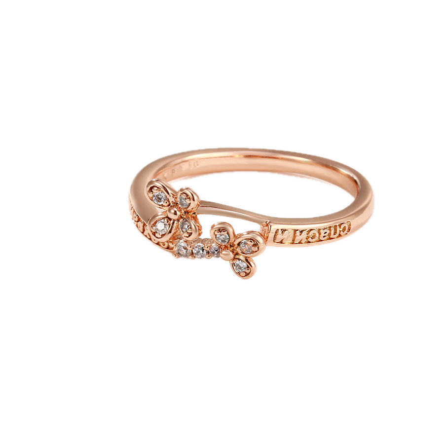 Rosara – Rose Gold Ring with White Cubic Zirconia | Delicate Everyday Ring for Women