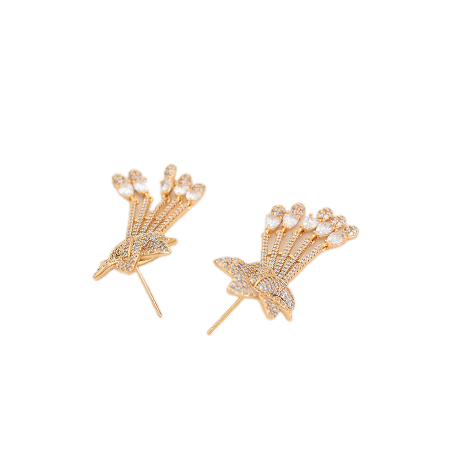 Auriva – 18K Gold Luxury Drop Earrings with White Cubic Zirconia | Celebration Earrings for Women
