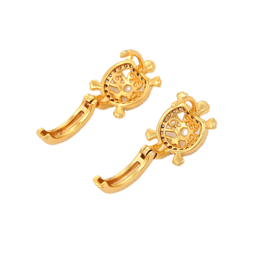 Aviera – 24K Gold Animal Shape Stud Earrings with White Cubic Zirconia | Whimsical Luxury Earrings for Women