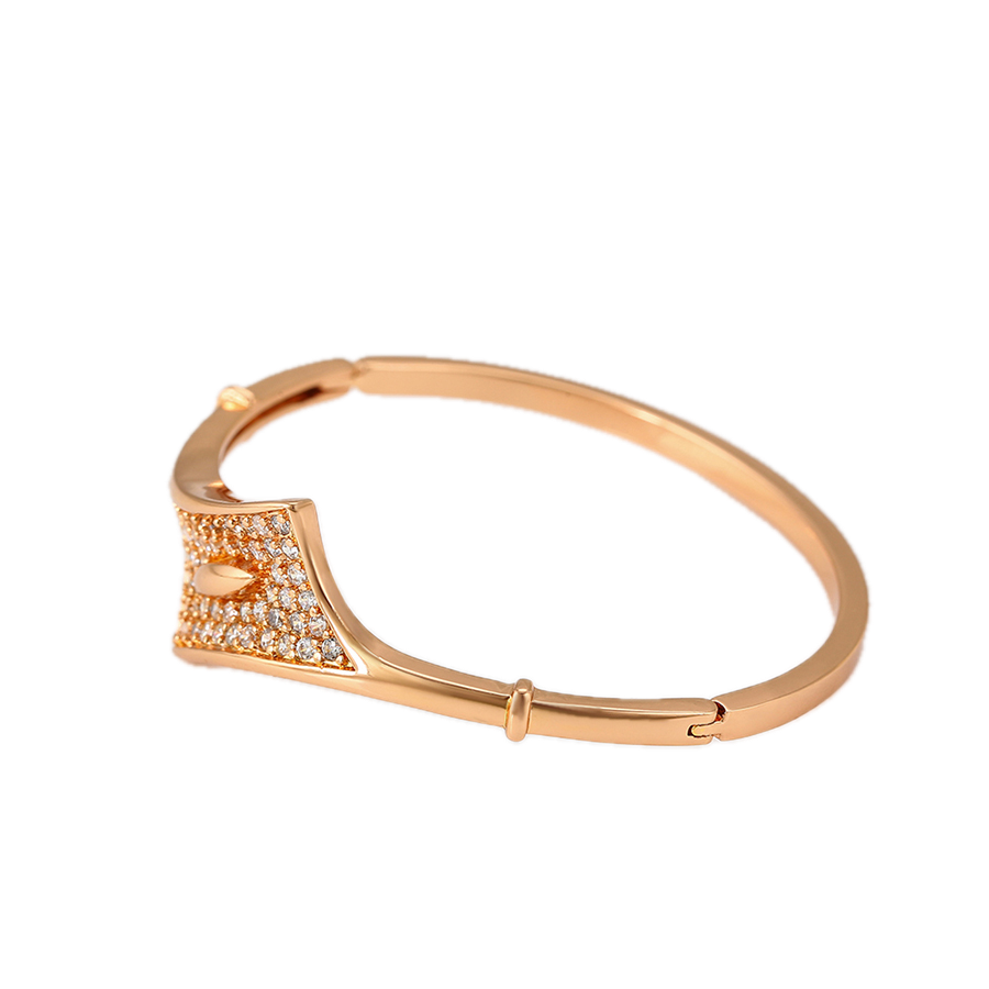 Rosali – Rose Gold Plated Bangle with White Cubic Zirconia | Premium Daily Wear Bracelet for Women